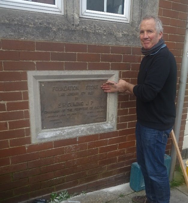 Colyton Chamber of Feoffees replaces worn Foundation Stone on Town Hall façade